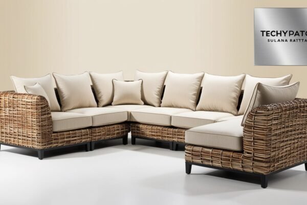 sulana rattan effect 6 seater sofa set