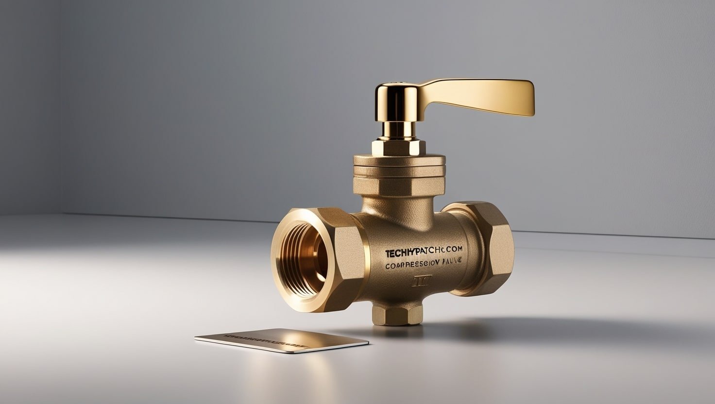 Brass Compression Icemaker Valve with Gold Lever